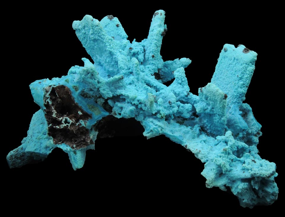 Chrysocolla over Malachite pseudomorphs after Azurite from Luputo Mine, Lubumbashi, Katanga Copperbelt, Haut-Katanga Province, Democratic Republic of the Congo