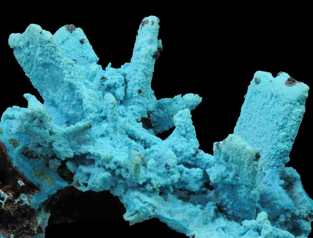 Chrysocolla over Malachite pseudomorphs after Azurite from Luputo Mine, Lubumbashi, Katanga Copperbelt, Haut-Katanga Province, Democratic Republic of the Congo