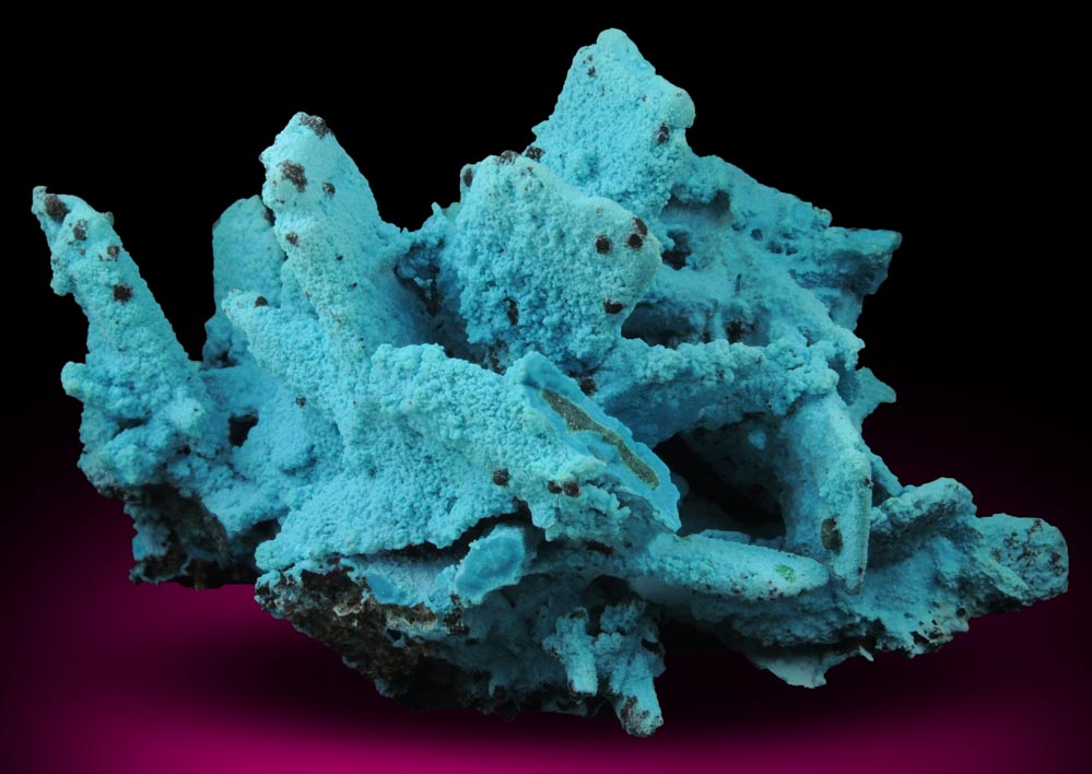 Chrysocolla over Malachite pseudomorphs after Azurite from Luputo Mine, Lubumbashi, Katanga Copperbelt, Haut-Katanga Province, Democratic Republic of the Congo