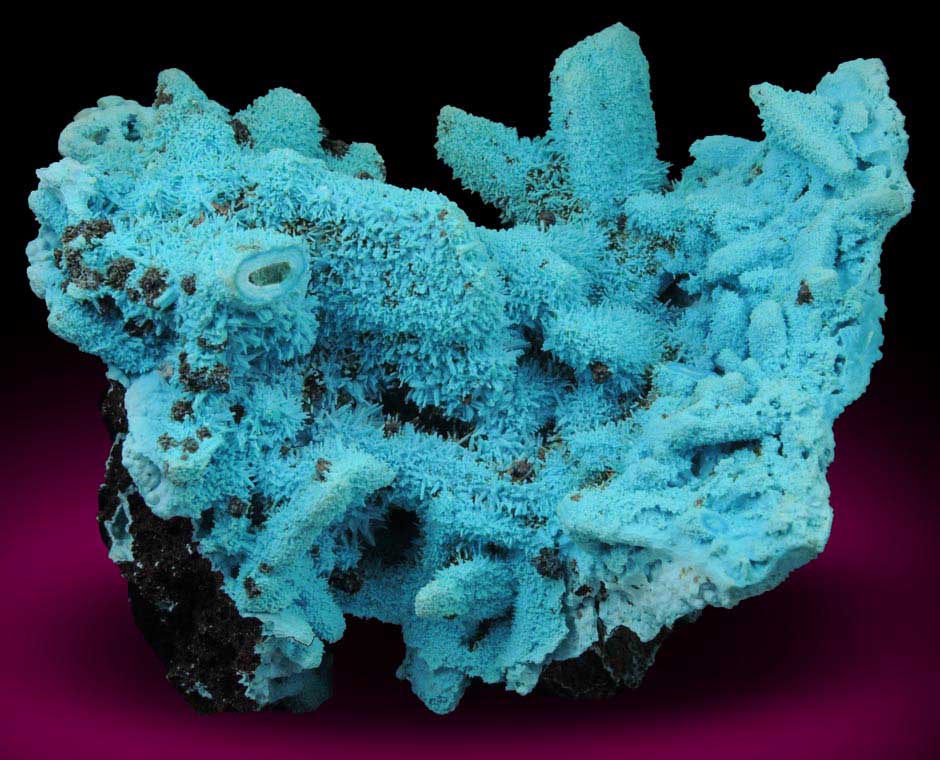 Chrysocolla over Malachite pseudomorphs after Azurite from Luputo Mine, Lubumbashi, Katanga Copperbelt, Haut-Katanga Province, Democratic Republic of the Congo