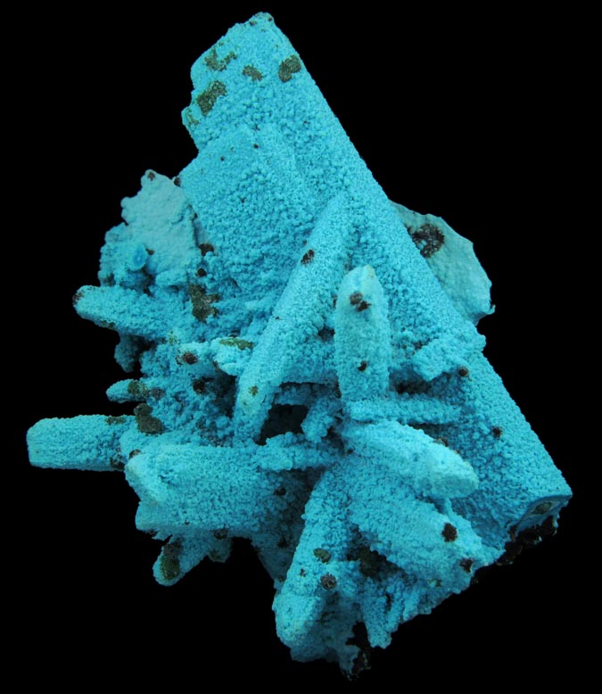 Chrysocolla over Malachite pseudomorphs after Azurite from Luputo Mine, Lubumbashi, Katanga Copperbelt, Haut-Katanga Province, Democratic Republic of the Congo