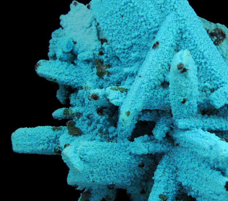 Chrysocolla over Malachite pseudomorphs after Azurite from Luputo Mine, Lubumbashi, Katanga Copperbelt, Haut-Katanga Province, Democratic Republic of the Congo