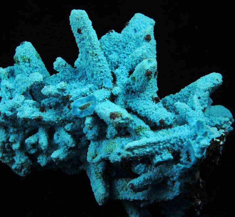 Chrysocolla over Malachite pseudomorphs after Azurite from Luputo Mine, Lubumbashi, Katanga Copperbelt, Haut-Katanga Province, Democratic Republic of the Congo