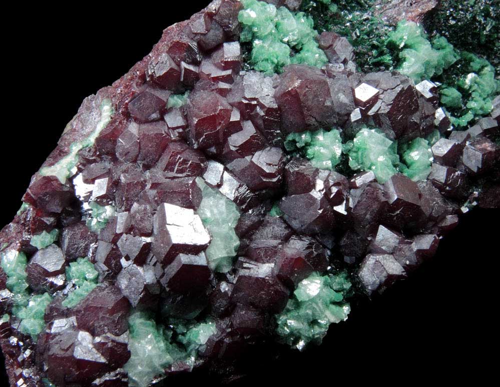 Cuprite with Malachite and Calcite from Tsumeb Mine, Otavi-Bergland District, Oshikoto, Namibia