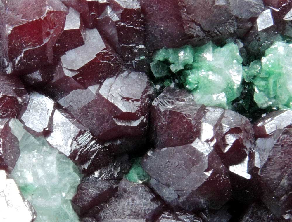 Cuprite with Malachite and Calcite from Tsumeb Mine, Otavi-Bergland District, Oshikoto, Namibia