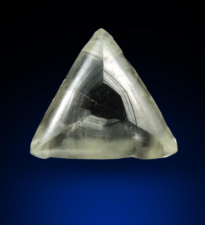 Diamond (1.49 carat pale-yellow macle, twinned crystal) from Mandala River, Guinea