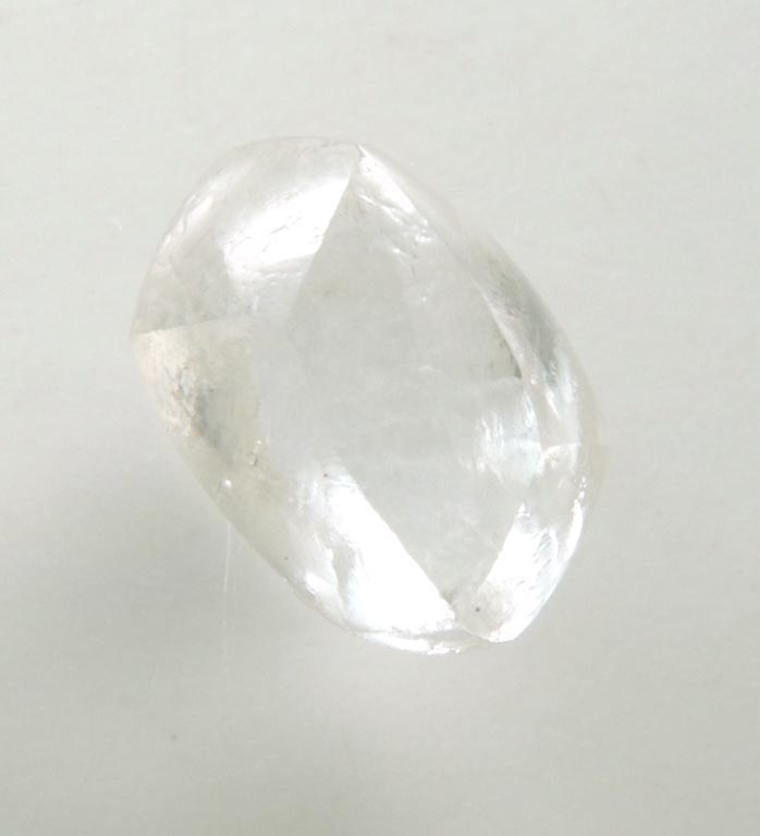 Diamond (1.78 carat pale-gray elongated dodecahedral crystal) from Oranjemund District, southern coastal Namib Desert, Namibia