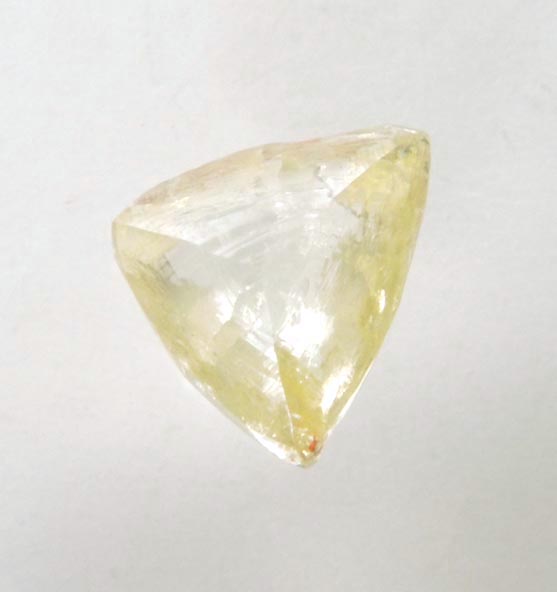 Diamond (0.55 carat cuttable yellow macle, twinned crystal) from Orapa Mine, south of the Makgadikgadi Pans, Botswana