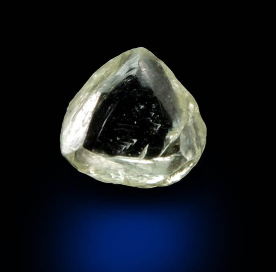 Diamond (0.34 carat cuttable pale-yellow macle, twinned crystal) from Orapa Mine, south of the Makgadikgadi Pans, Botswana