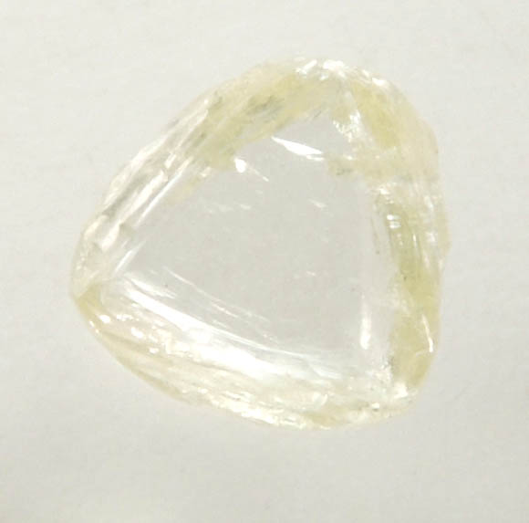 Diamond (0.34 carat cuttable pale-yellow macle, twinned crystal) from Orapa Mine, south of the Makgadikgadi Pans, Botswana