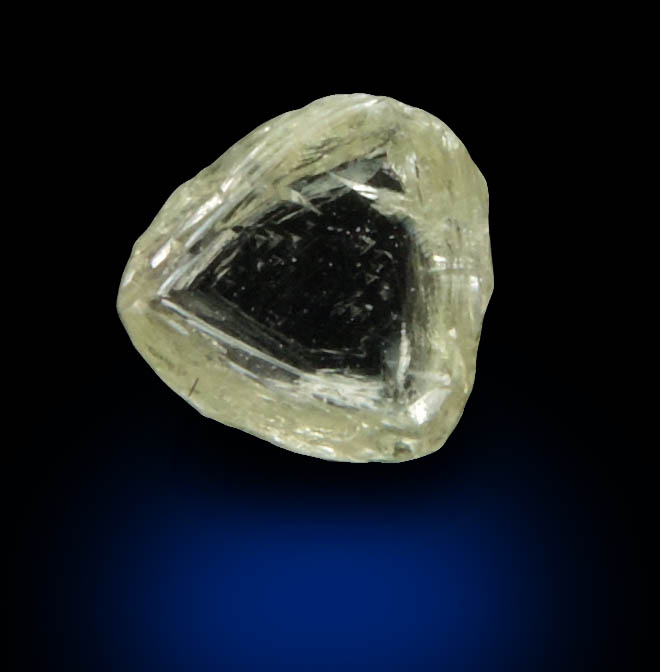 Diamond (0.34 carat cuttable pale-yellow macle, twinned crystal) from Orapa Mine, south of the Makgadikgadi Pans, Botswana