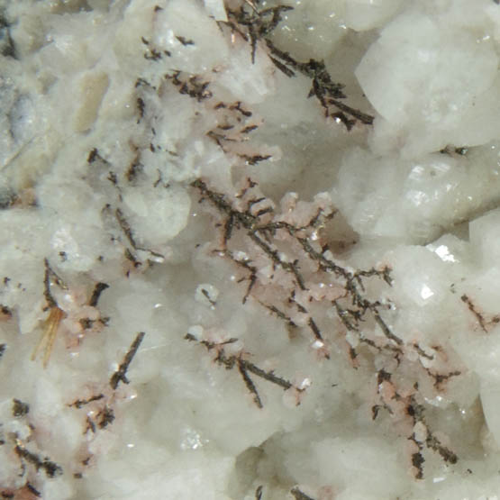 Copper crystals on Calcite from Tsumeb Mine, Otavi-Bergland District, Oshikoto, Namibia