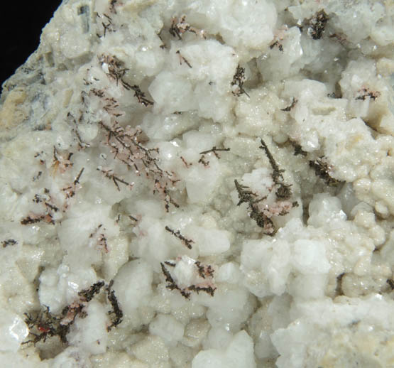 Copper crystals on Calcite from Tsumeb Mine, Otavi-Bergland District, Oshikoto, Namibia