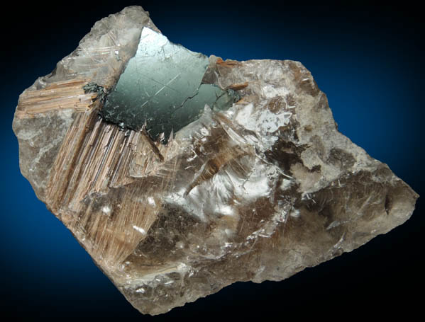 Rutile and Hematite in Smoky Quartz from Novo Horizonte, Bahia, Brazil