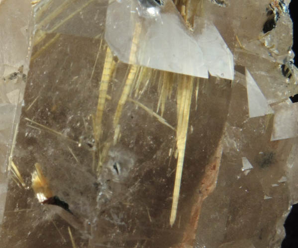 Quartz with Rutile inclusions (Rutilated Quartz) with Hematite from Novo Horizonte, Bahia, Brazil