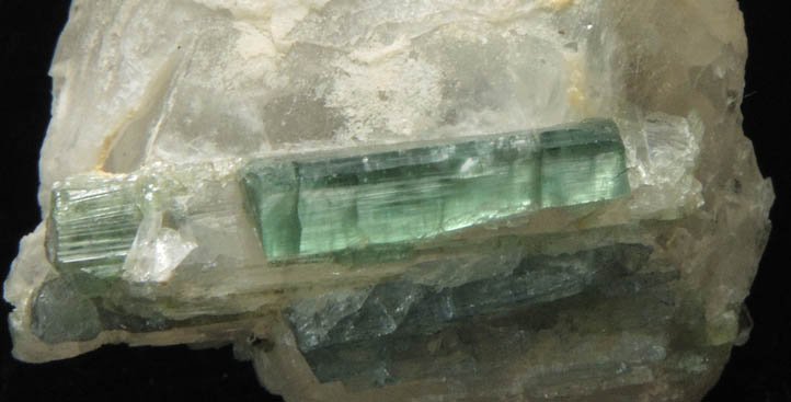 Quartz (scepter-shaped formations) with Elbaite Tourmaline from Barra do Salinas, Coronel Murta, Minas Gerais, Brazil