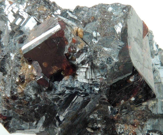 Spessartine Garnet in Galena from Broken Hill, New South Wales, Australia