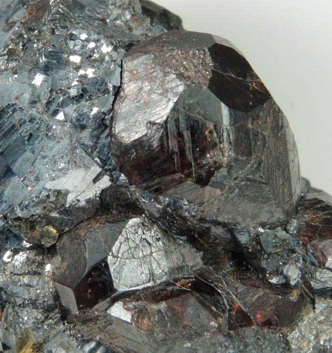 Spessartine Garnet in Galena from Broken Hill, New South Wales, Australia