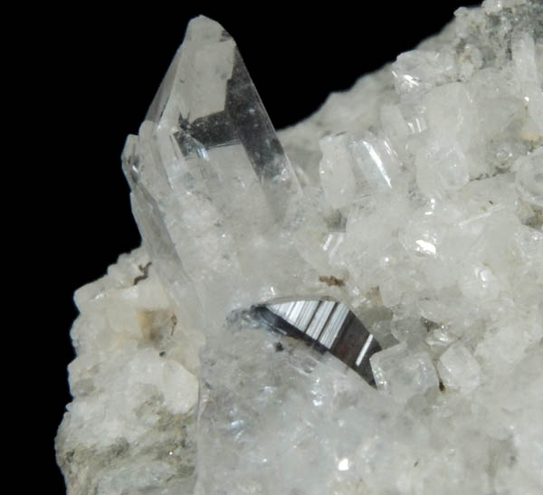 Anatase on Quartz from Twll maen Grisial, Prenteg, Tremadog, Gwynedd, Wales