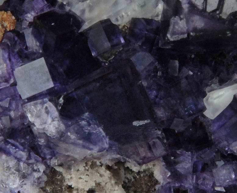 Fluorite with Calcite from Pant Quarry, Halkyn Mountain, Flintshire (Clwyd), Wales