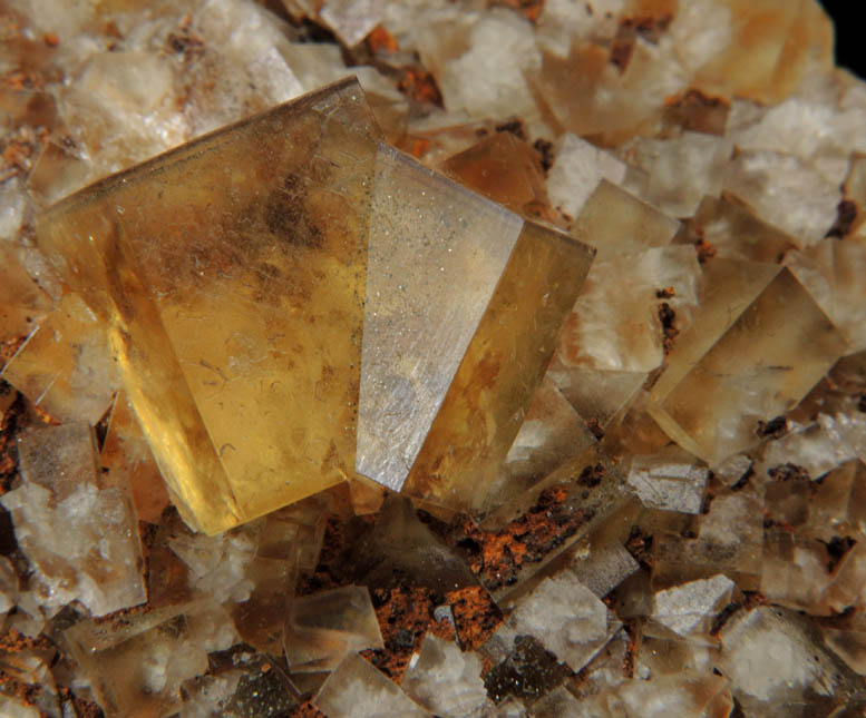 Fluorite (twinned crystals) from Hilton Mine, Scordale, Middle Level, 4 km NE of Hilton, Cumbria, England