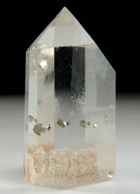 Quartz with Pyrite crystal inclusions (polished) from São José da Safira, Minas Gerais, Brazil