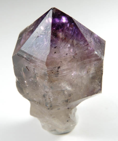 Quartz var. Smoky-Amethyst Quartz (scepter-shaped formation) from Tafelkop, Goboboseb Mountains, 27 km west of Brandberg Mountain, Erongo region, Namibia