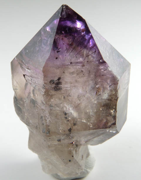 Quartz var. Smoky-Amethyst Quartz (scepter-shaped formation) from Tafelkop, Goboboseb Mountains, 27 km west of Brandberg Mountain, Erongo region, Namibia