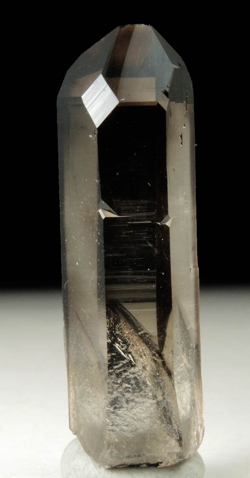 Quartz var. Smoky (Brazil-Law twin) with large S-faces from Pedra Alta, Goiabeira, Minas Gerais, Brazil