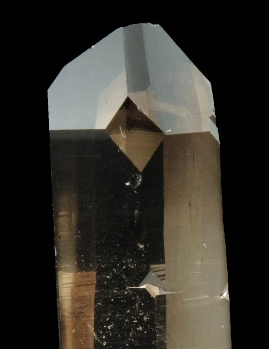 Quartz var. Smoky (Brazil-Law twin) with large S-faces from Pedra Alta, Goiabeira, Minas Gerais, Brazil