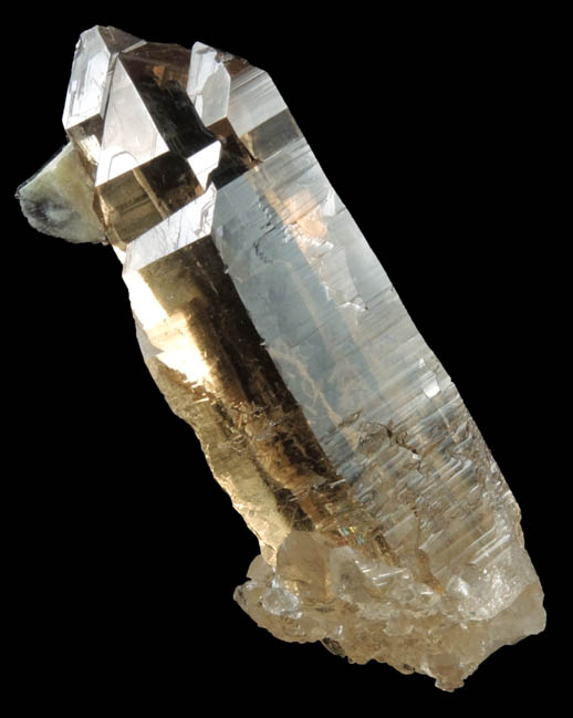 Quartz var. Smoky (Brazil-Law twin) with Muscovite from Pedra Alta, Goiabeira, Minas Gerais, Brazil