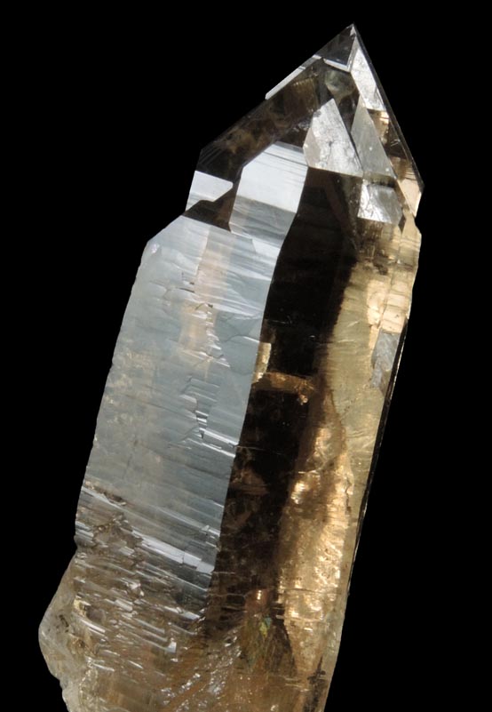 Quartz var. Smoky (Brazil-Law twin) with Muscovite from Pedra Alta, Goiabeira, Minas Gerais, Brazil