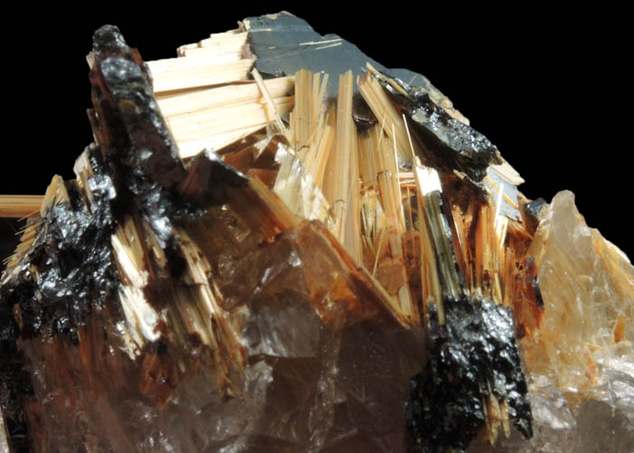 Rutile and Hematite on Smoky Quartz from Novo Horizonte, Bahia, Brazil