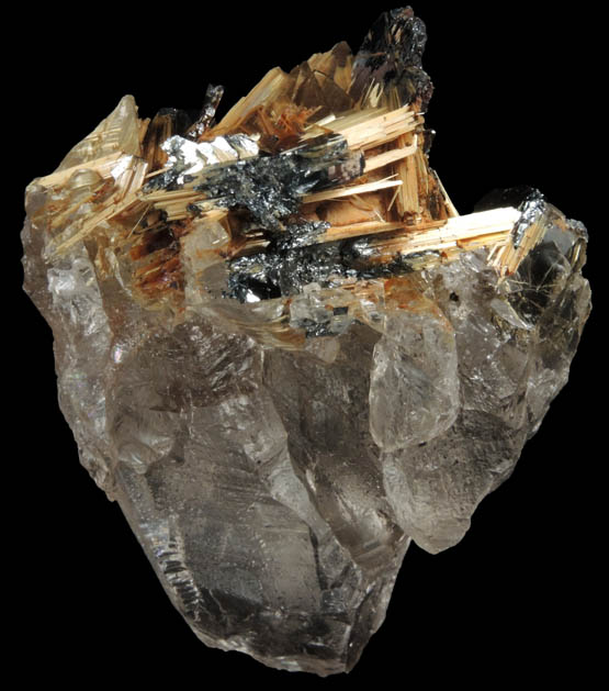 Rutile and Hematite on Smoky Quartz from Novo Horizonte, Bahia, Brazil