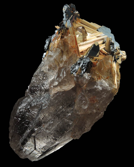 Rutile and Hematite on Smoky Quartz from Novo Horizonte, Bahia, Brazil