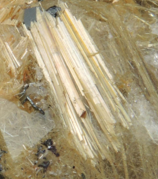 Quartz with Rutile inclusions (Rutilated Quartz) with Hematite from Novo Horizonte, Bahia, Brazil