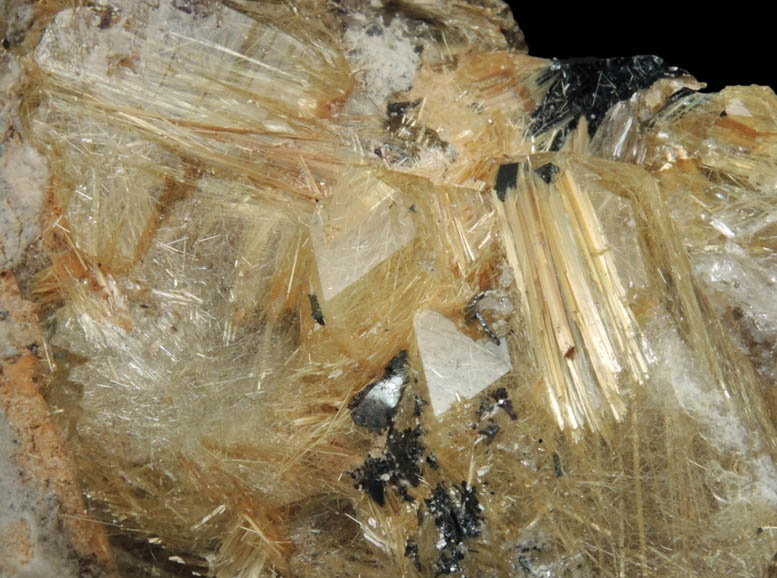 Quartz with Rutile inclusions (Rutilated Quartz) with Hematite from Novo Horizonte, Bahia, Brazil