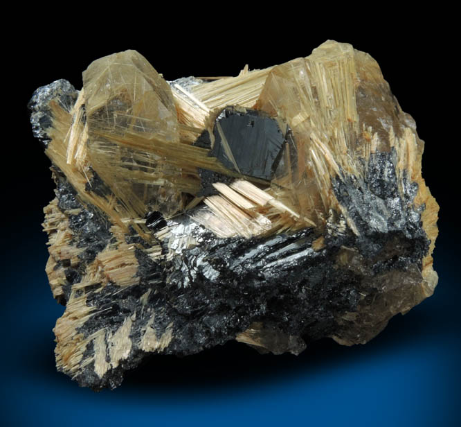 Quartz with Rutile inclusions (Rutilated Quartz) with Hematite from Novo Horizonte, Bahia, Brazil