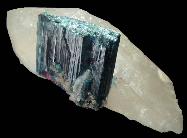Elbaite Tourmaline on Quartz from Santa Rosa, Itambacuri, Minas Gerais, Brazil