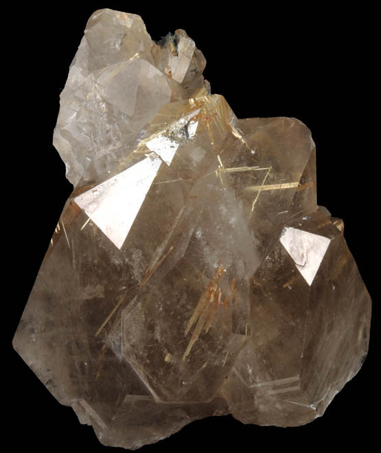 Quartz with Rutile inclusions (Rutilated Quartz) with Hematite from Novo Horizonte, Bahia, Brazil