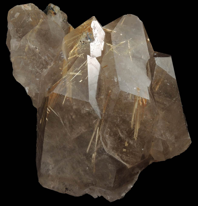 Quartz with Rutile inclusions (Rutilated Quartz) with Hematite from Novo Horizonte, Bahia, Brazil