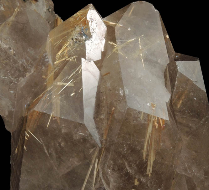 Quartz with Rutile inclusions (Rutilated Quartz) with Hematite from Novo Horizonte, Bahia, Brazil