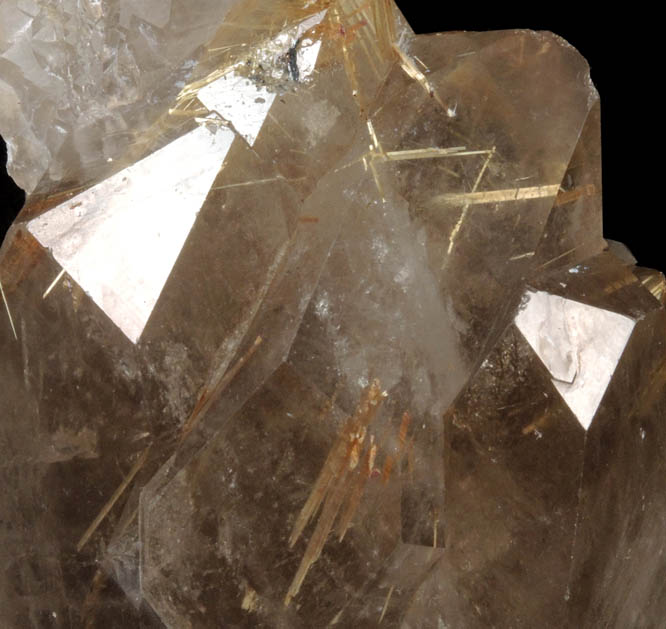 Quartz with Rutile inclusions (Rutilated Quartz) with Hematite from Novo Horizonte, Bahia, Brazil