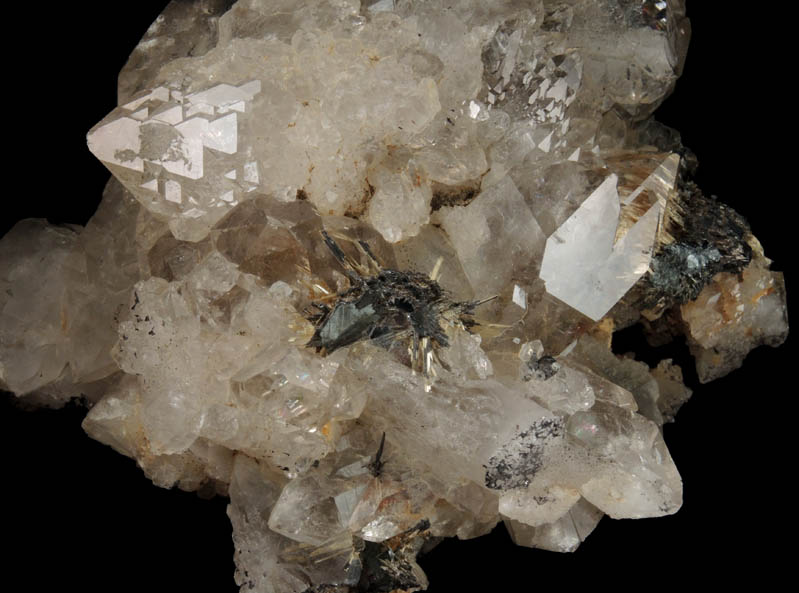 Quartz with Rutile inclusions (Rutilated Quartz) with Hematite from Novo Horizonte, Bahia, Brazil