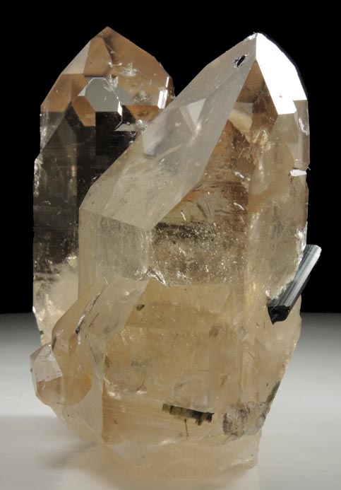 Elbaite Tourmaline on Citrine Quartz from Cruzeiro Mine, Santa Maria do Suacui, Minas Gerais, Brazil