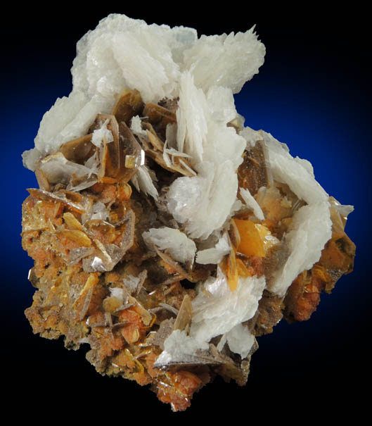 Barite on Wulfenite and Mimetite from San Francisco Mine, Cerro Prieto, north of Cucurpe, Sonora, Mexico