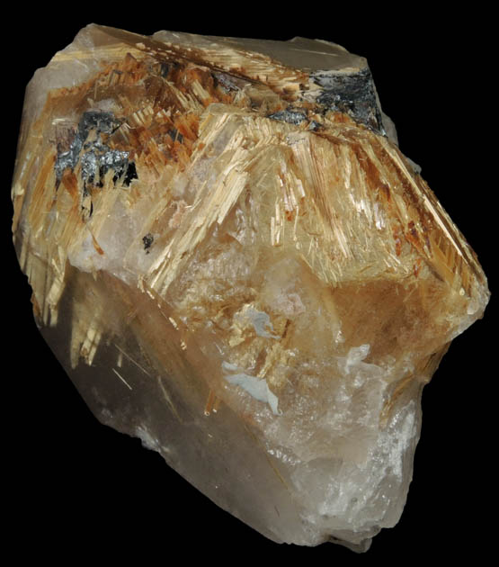 Quartz with Rutile inclusions (Rutilated Quartz) with minor Hematite from Novo Horizonte, Bahia, Brazil