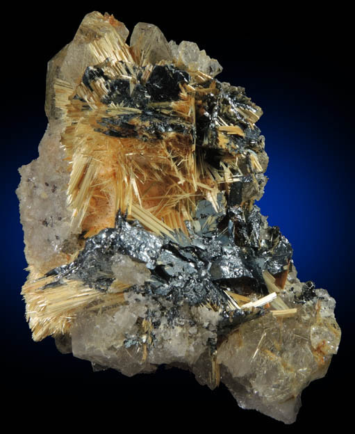 Rutile with Hematite on Quartz from Novo Horizonte, Bahia, Brazil