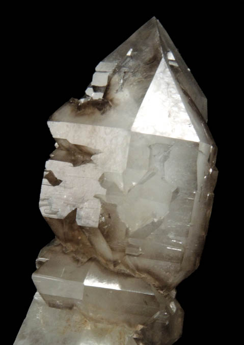 Quartz var. Smoky Scepter with Lepidolite from Pederneira Mine, Sao Jose da Safira, Minas Gerais, Brazil