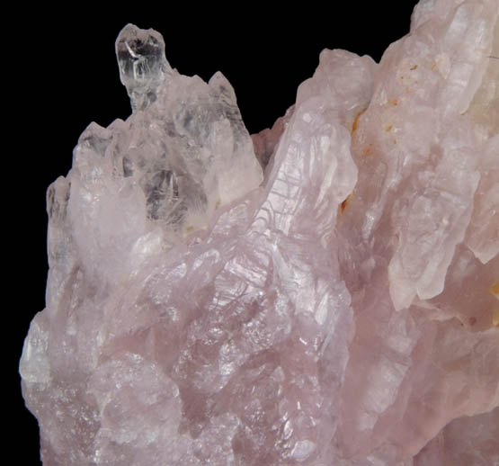 Quartz var. Rose Quartz crystals from Alto da Pitorra, Laranjeiras, Galilia, Minas Gerais, Brazil